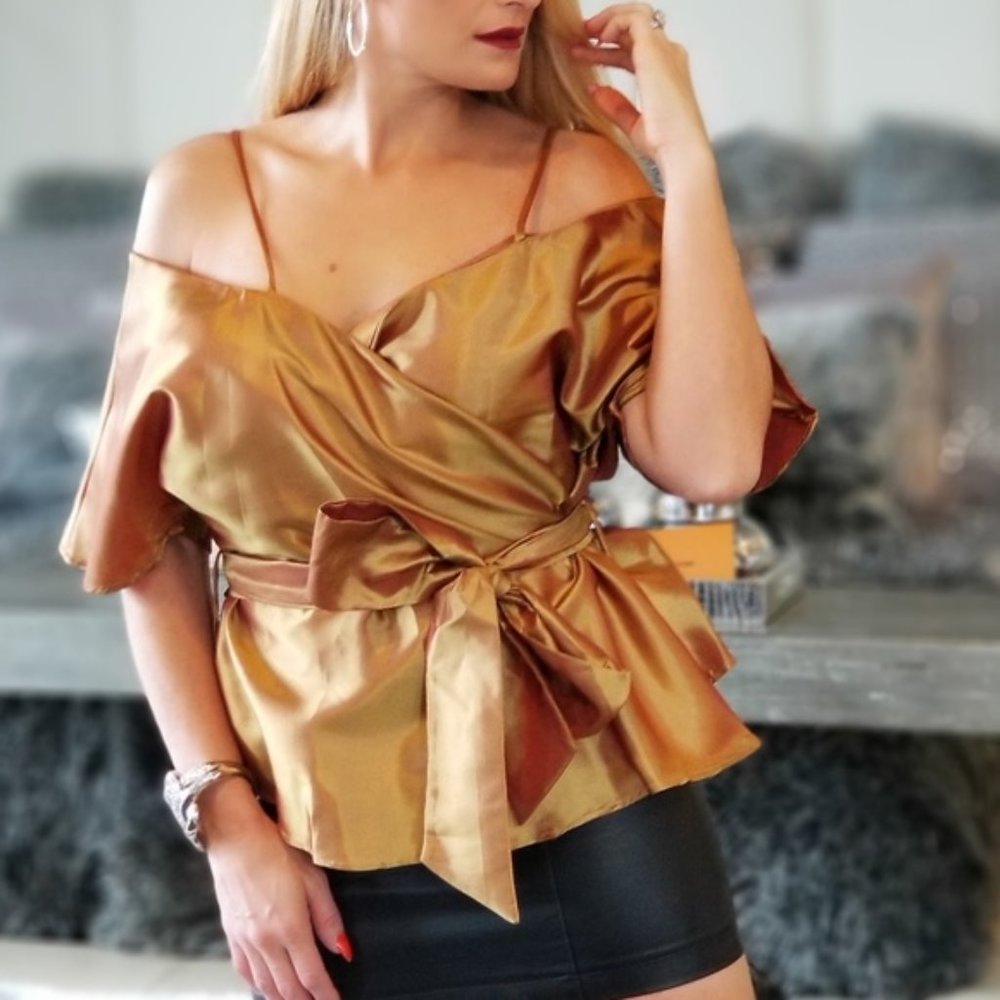 Glam & Elegance Wrap Top - Picture 1 of 5